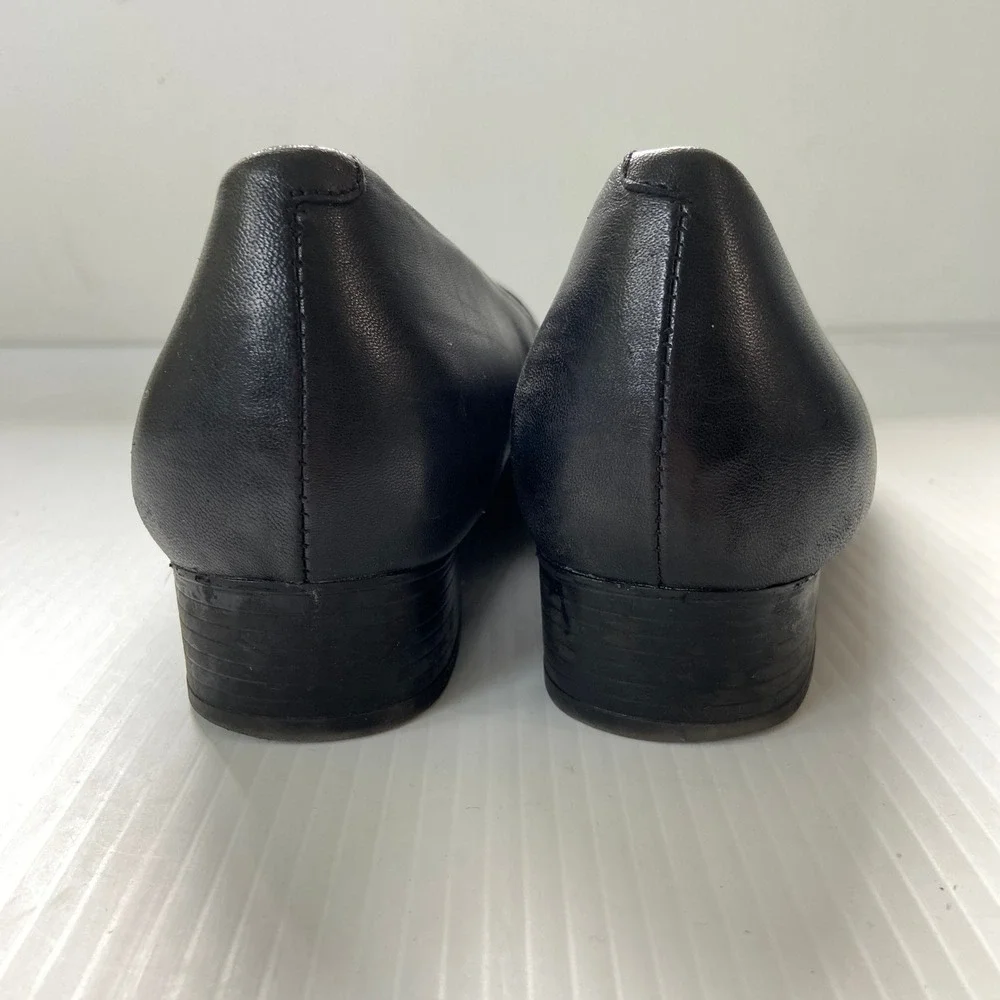 Trotters Monarch Black Leather Loafers‎ Womens 9.5 Wide
